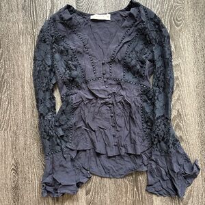 Astr Midnight Lace Blouse